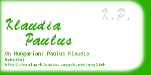 klaudia paulus business card